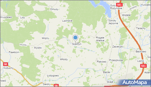 mapa Skarzyn, Skarzyn na mapie Targeo